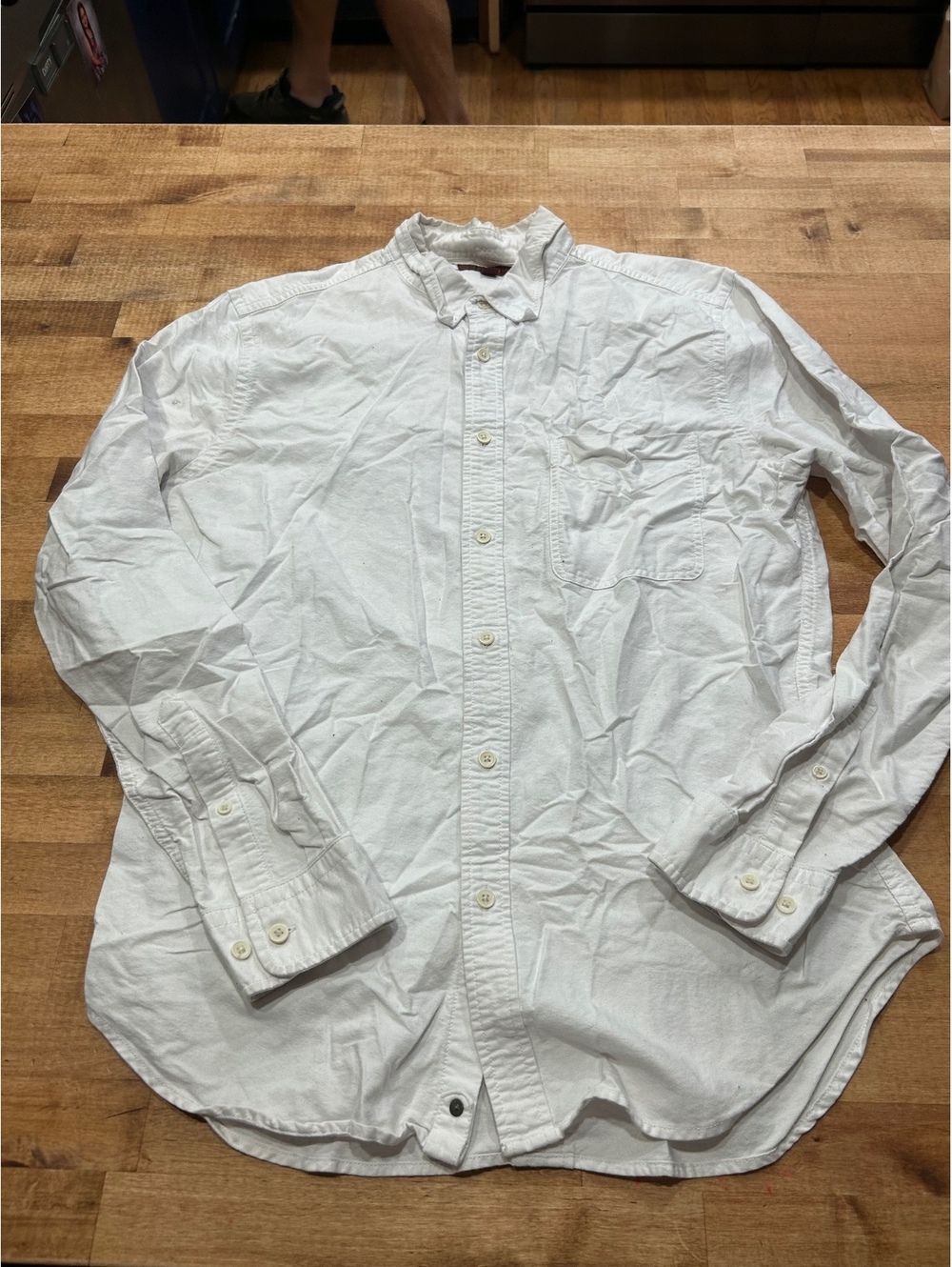 J.Crew White Button-Down Cotton Shirt Size Large